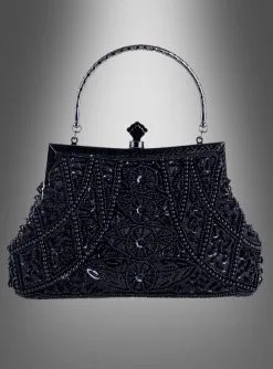 20er Jahre Handtasche Mit Pailletten Schwarz