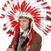 Indianer Häuptling Kopfschmuck Deluxe Rot-weiß