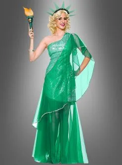 Tüllkleid Freiheitsstatue Glamour Damenkostüm