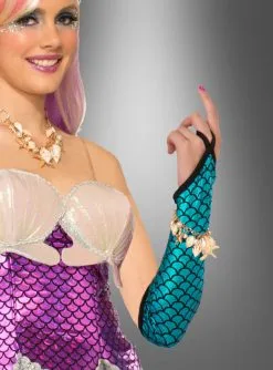 Armstulpen Meerjungfrau Türkisblau