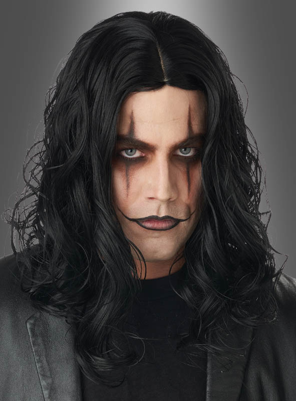 Schwarze Lockenperücke Düsterer Abenteurer 1 Schwarze Lockenperücke Düsterer Abenteurer