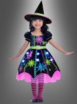 Bunte Spinnen Hexe Kinderkostüm