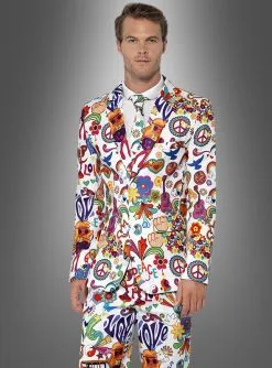 Bunter Anzug Hippie Style 3-teilig -Halloween-Cosplay Verkaufsgeschäft anzug hippie symbole 70er jahre 903d0d82c3 2